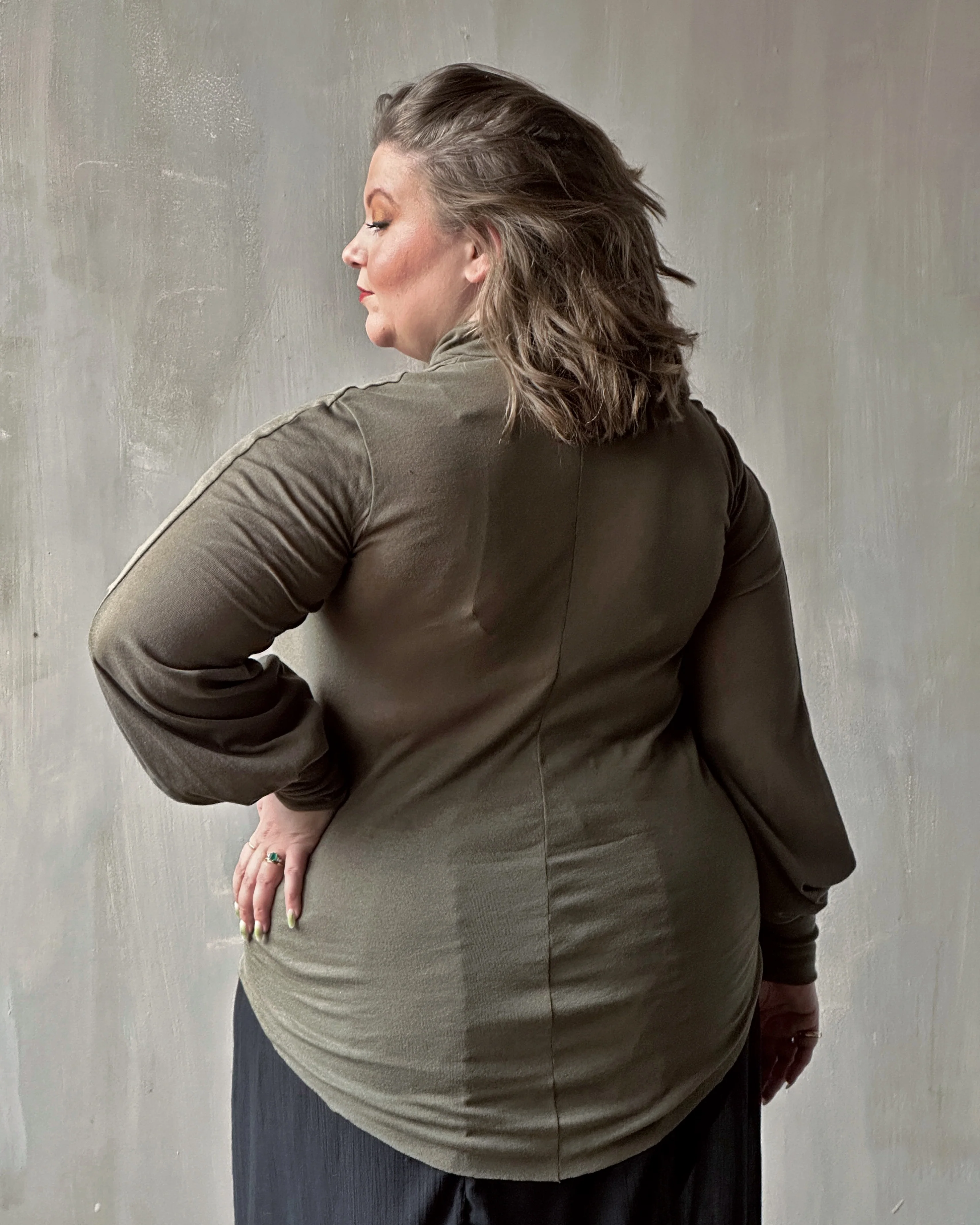Bishop Sleeve Hourglass Tunic (Moss Green) - Image 11